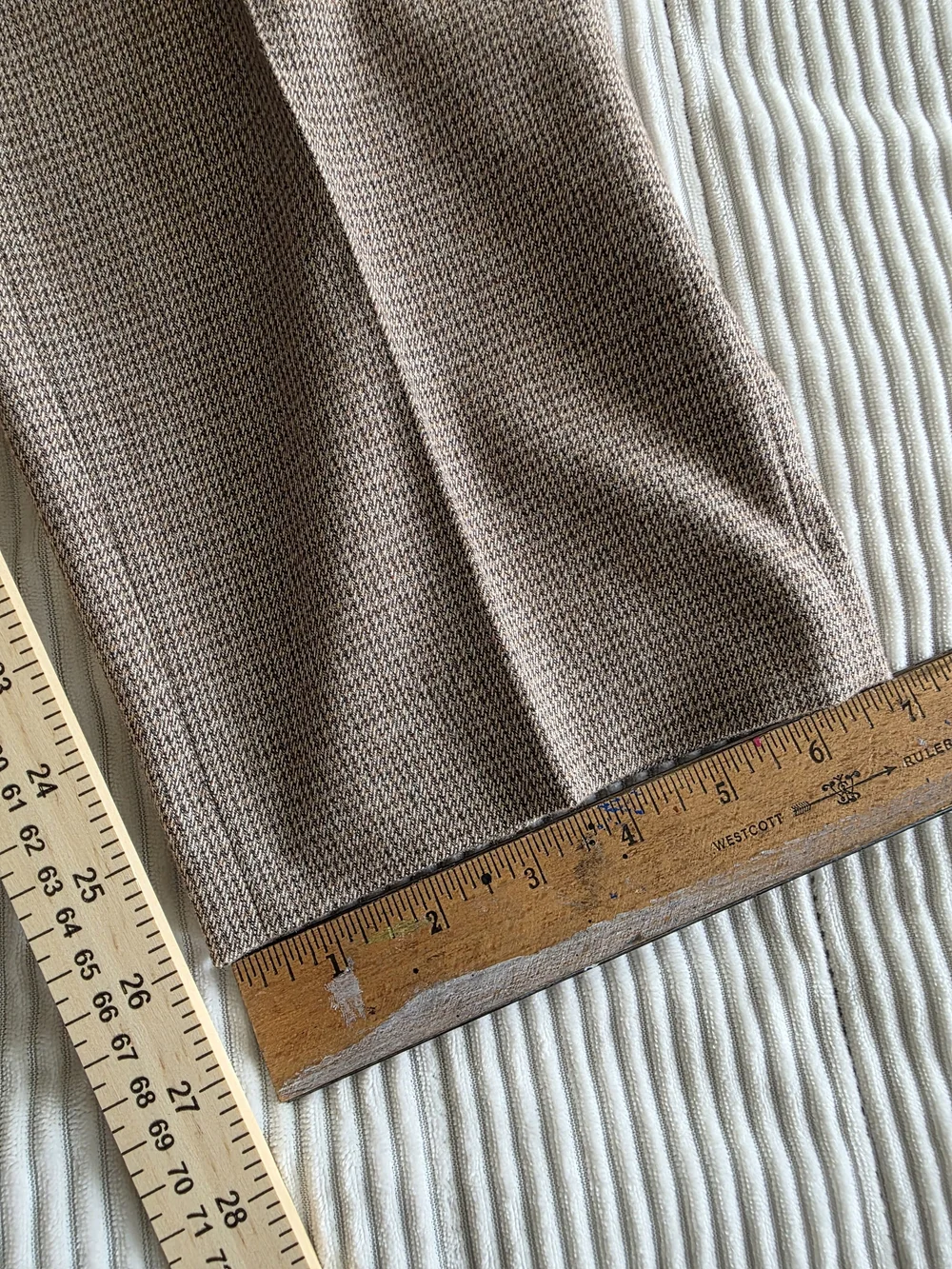 Banana Republic Taupe and Brown Herringbone Tailored Trousers